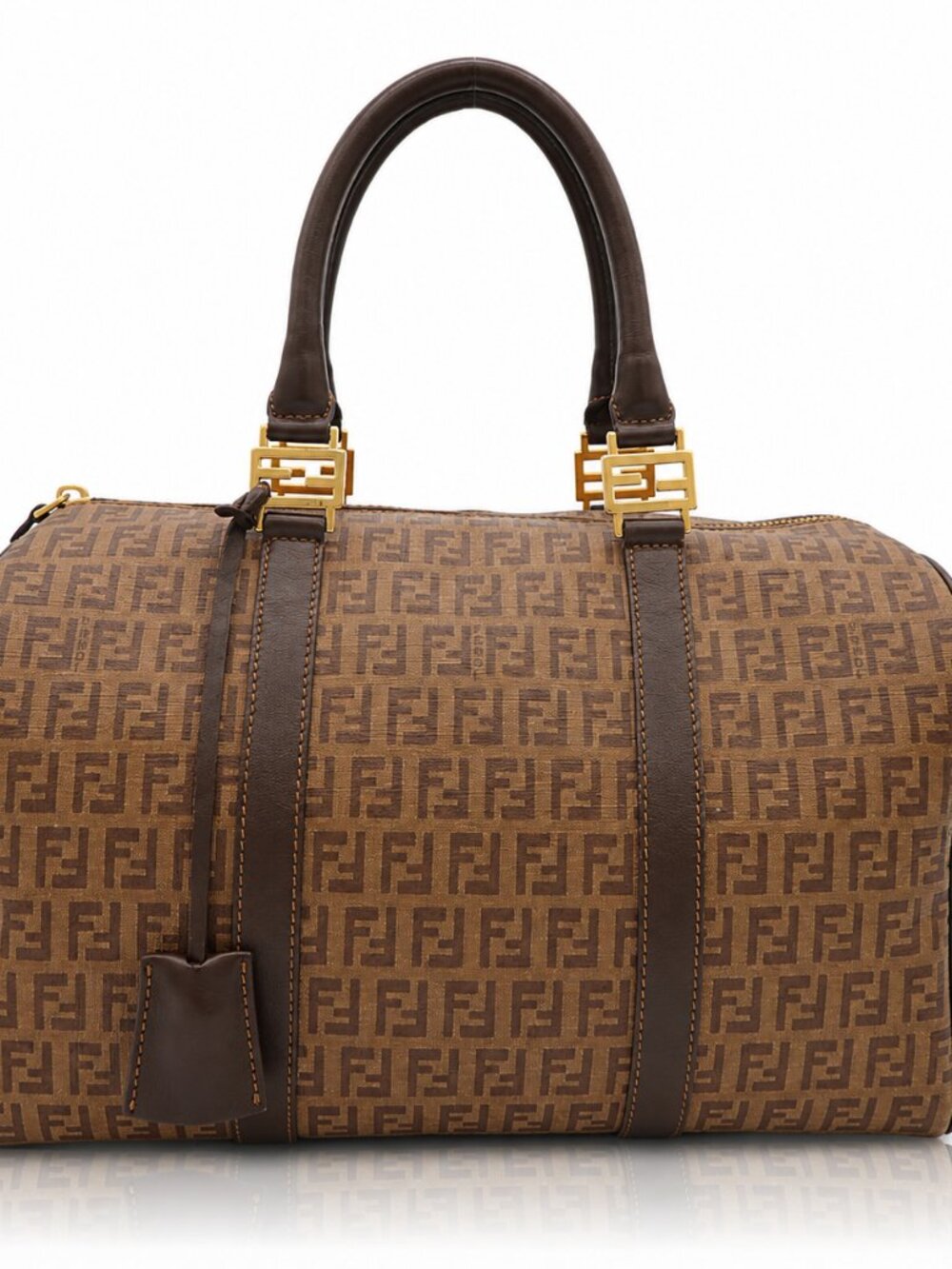 Fendi Zucchino Spalmati Forever Bauletto Boston Bag (Pre-Owned)